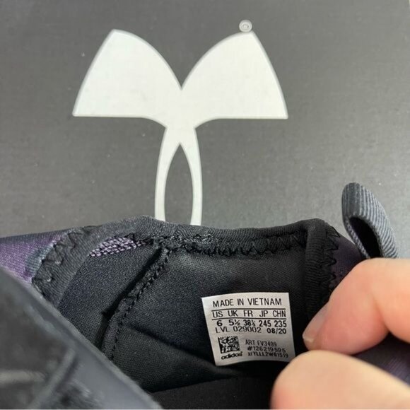 Adidas Fortarun Youth 6 Running Shoe Purple Black Strap Slip-on - Picture 12 of 13